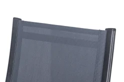 OUTFLEXX Luminara Garten-Essgruppe, anthrazit matt/natur, Alu / Holzimitat, 240 x 100 cm, 6 Klappstühle, Tischplatte mit LED-Beleuchtung