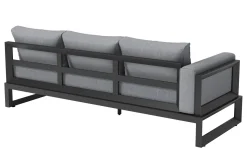 OUTFLEXX Luminara LED-Gartenlounge für 5-6 Personen, anthrazit/dunkelgrau, Alu/Polyester, pulverbeschichtet, beleuchtet