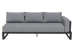 OUTFLEXX Luminara LED-Gartenlounge für 5-6 Personen, anthrazit/dunkelgrau, Alu/Polyester, pulverbeschichtet, beleuchtet