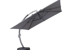 OUTFLEXX Luxus Ampelschirm, anthrazit, Edelstahl/Aluminium, 350 x 350 cm, inkl. Schirmständer und Schutzhülle