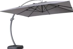 OUTFLEXX Luxus Ampelschirm, anthrazit, Edelstahl/Aluminium, 350 x 350 cm, inkl. Schirmständer und Schutzhülle