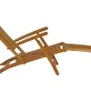 OUTFLEXX Matera Gartenliege, natur/bordeaux, Teakholz/Polyester, 165 x 58 cm, klappbar, witterungsbeständig, mit Fußkappen