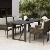 OUTFLEXX Mermaid Garten-Essgruppe, anthrazit, Alu/Rope, 6 Personen, inkl. Sitz- und Rückenkissen, Tisch 200x90 cm