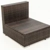 OUTFLEXX Mittelelement, braun marmoriert, Polyrattan, 70 x 85 x 70 cm, wasserfeste Kissenbox