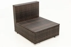 OUTFLEXX Mittelelement, braun marmoriert, Polyrattan, 70 x 85 x 70 cm, wasserfeste Kissenbox