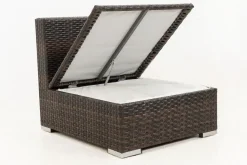 OUTFLEXX Mittelelement, braun marmoriert, Polyrattan, 70 x 85 x 70 cm, wasserfeste Kissenbox