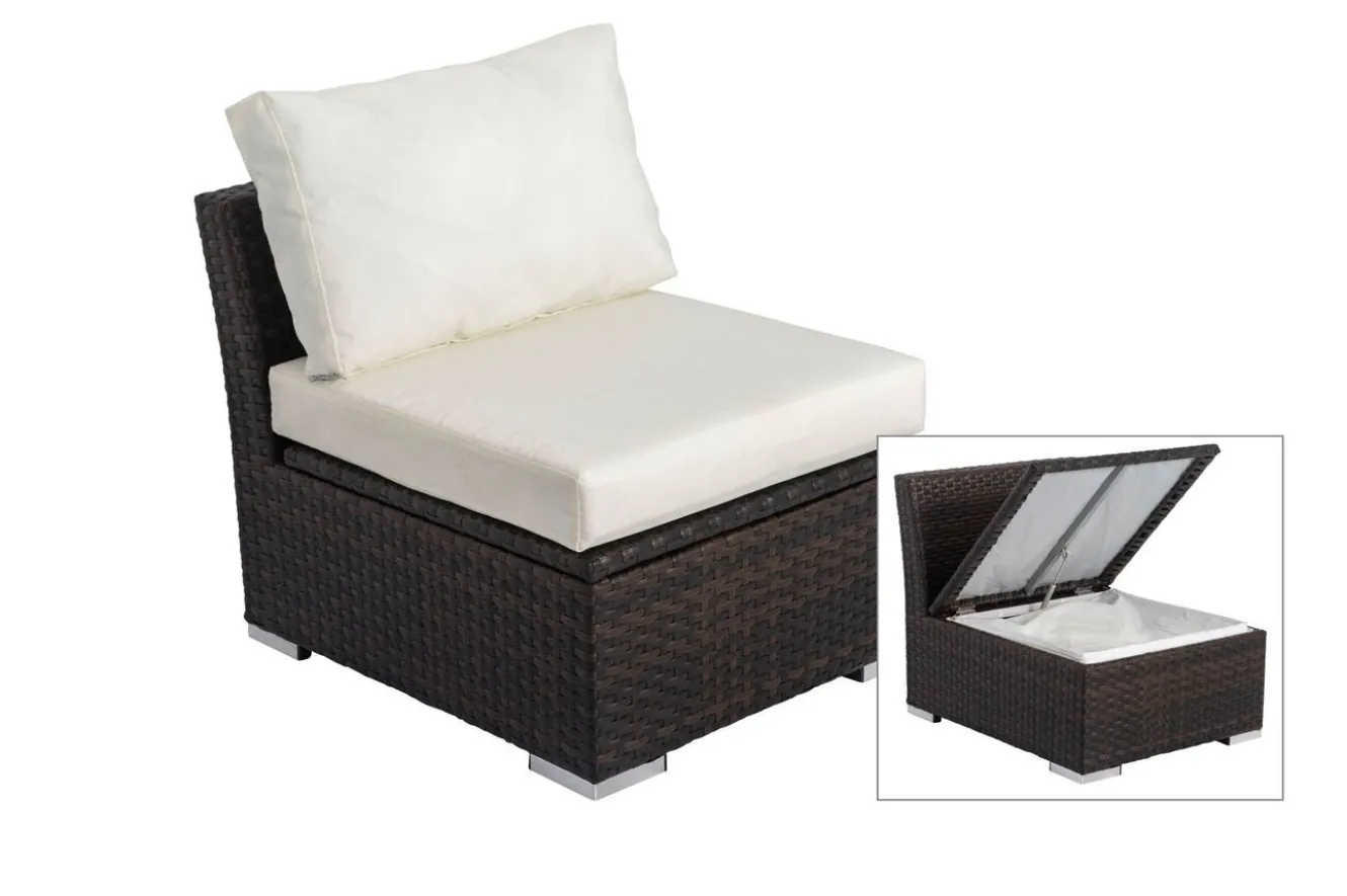 OUTFLEXX Mittelelement, braun marmoriert, Polyrattan, 63 x 78 x 65 cm, geeignet für 7759-BOX