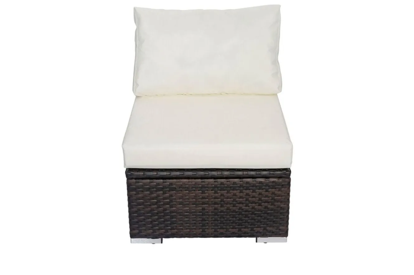 OUTFLEXX Mittelelement, braun marmoriert, Polyrattan, 63 x 78 x 65 cm, geeignet für 7759-BOX