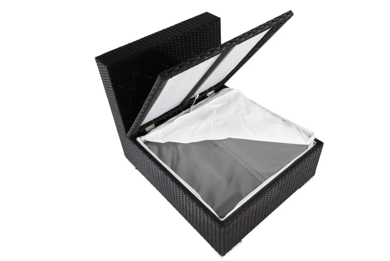 OUTFLEXX Mittelelement, creme/weiß, schwarz, Polyrattan, inkl. Polster und Kissen, wasserfeste Kissenbox