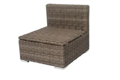 OUTFLEXX Mittelelement, grau, Polyrattan, 70 x 82 x 70 cm, verstellbare Sitzfläche, wasserfeste Kissenbox