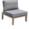 OUTFLEXX Mittelelement, silber/grau, Edelstahl/Teakholz/Textil, 79 x 69 x 64 cm