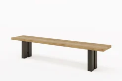 OUTFLEXX New Bob Bank, anthrazit/natur, Alu/recycled Teak, 220 x 40 x 46 cm, rustikal gebürstet