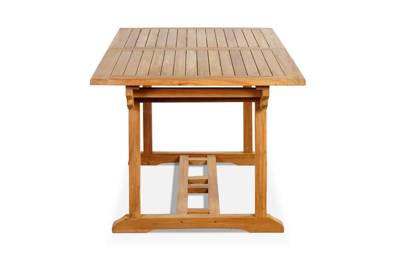 OUTFLEXX Ontario Ausziehtisch, natur, Teakholz, 160/210x90cm, fein geschliffen