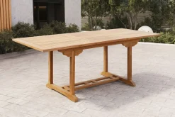OUTFLEXX Ontario Ausziehtisch, natur, Teakholz, 160/210x90cm, fein geschliffen