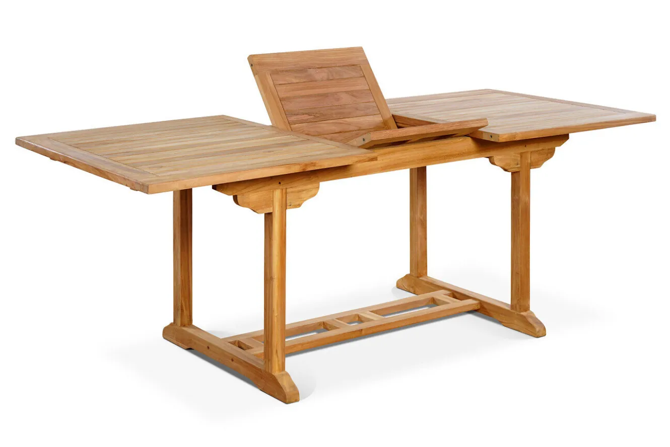 OUTFLEXX Ontario Ausziehtisch, natur, Teakholz, 160/210x90cm, fein geschliffen
