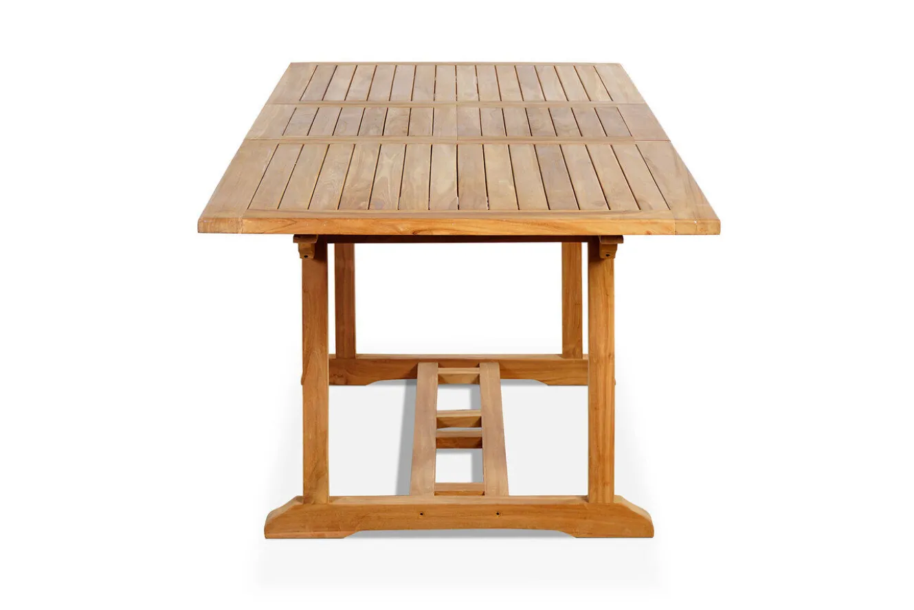 OUTFLEXX Ontario Ausziehtisch, natur, Teakholz, 160/210x90cm, fein geschliffen