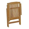 OUTFLEXX Ontario/Bounty Garten-Essgruppe, natur, Teak, 160/210x90cm, 6x Klappsessel
