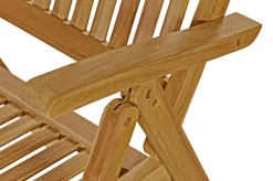 OUTFLEXX Ontario/Bounty Garten-Essgruppe, natur, Teak, 160/210x90cm, 6x Klappsessel