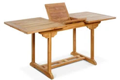 OUTFLEXX Ontario/Bounty Garten-Essgruppe, natur, Teak, 160/210x90cm, 6x Klappsessel