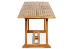 OUTFLEXX Ontario/Bounty Garten-Essgruppe, natur, Teak, 160/210x90cm, 6x Klappsessel