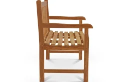 OUTFLEXX Ontario 3-Sitzer Gartenbank, natur, Teakholz, 150x62x92cm, fein geschliffen