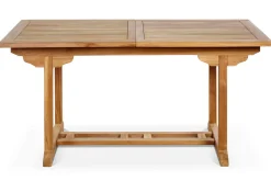 OUTFLEXX Ontario/Washington Garten-Essgruppe, natur, Teak, 160/210x90cm, 8x Stapelsessel