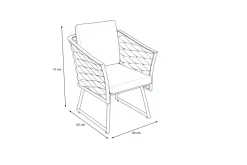 OUTFLEXX Oranger Blossom Sessel, anthrazit, Aluminium/XL Rope, 60x62x75 cm, inkl. Polster