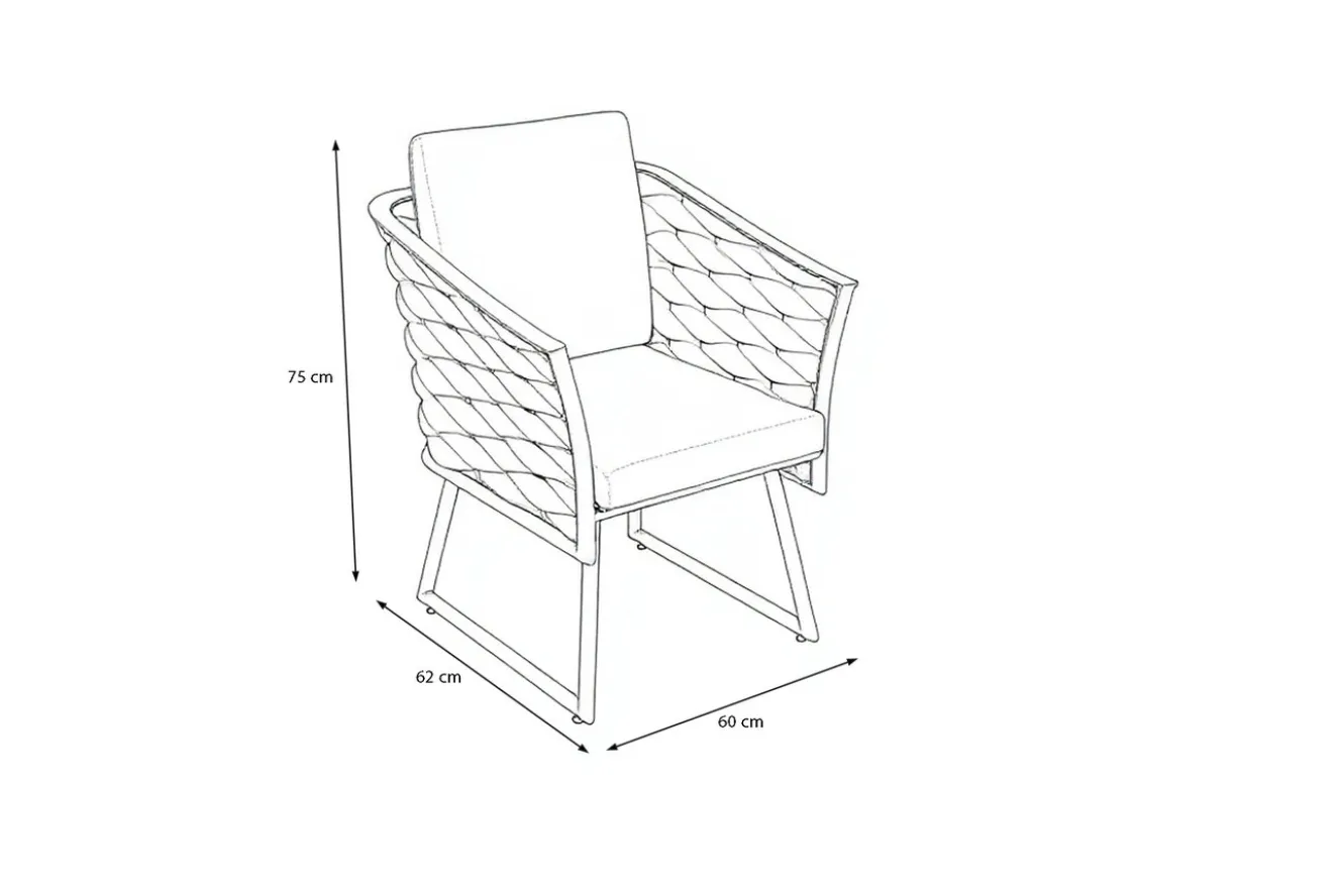 OUTFLEXX Oranger Blossom Sessel, anthrazit, Aluminium/XL Rope, 60x62x75 cm, inkl. Polster