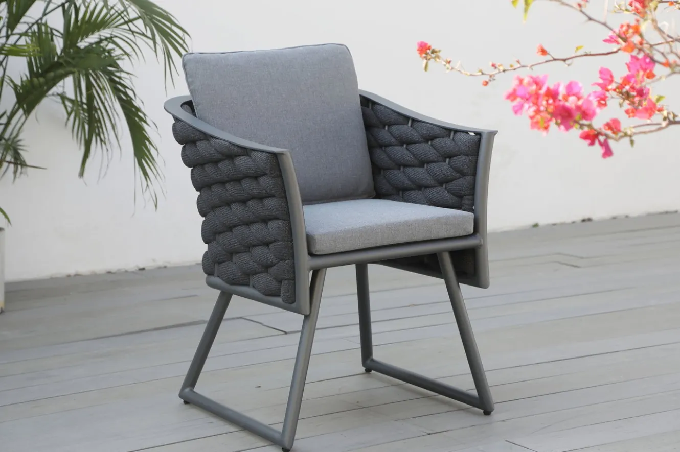 OUTFLEXX Oranger Blossom Sessel, anthrazit, Aluminium/XL Rope, 60x62x75 cm, inkl. Polster