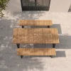 OUTFLEXX Oslo Garten-Essgruppe, 6 Personen, 2 Bänke, 210x90cm, Aluminium/Teak, FSC®-zertifiziert