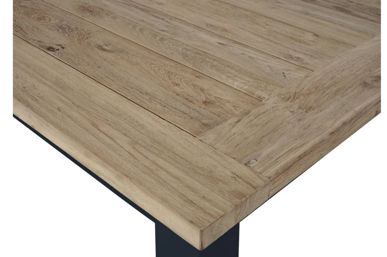 OUTFLEXX Oxford Ausziehtisch, anthrazit/natur, Edelstahl/recycled Teak, 200/260 x 100 cm