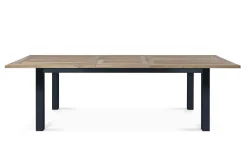 OUTFLEXX Oxford Ausziehtisch, anthrazit/natur, Edelstahl/recycled Teak, 200/260 x 100 cm