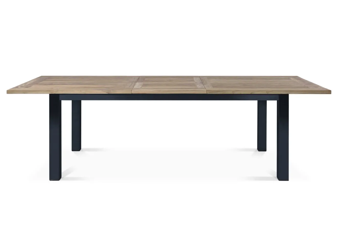 OUTFLEXX Oxford Ausziehtisch, anthrazit/natur, Edelstahl/recycled Teak, 200/260 x 100 cm