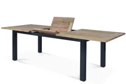 OUTFLEXX Oxford Garten-Essgruppe, anthrazit/natur, Edelstahl/recycled Teak/Rope, 200/260 x 100 cm, 8x Sessel, FSC®-zertifiziertes Produkt