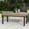 OUTFLEXX Oxford/Zui Garten-Essgruppe, anthrazit/hellgrau, Edelstahl/recycled Teak/Rope, 200/260 x 100 cm, 6x Sessel, inkl. Polster