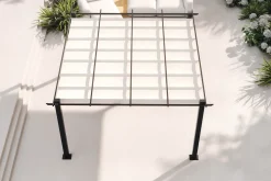 OUTFLEXX Pergola, faltbares Stoffdach 4 x 4 m, Aluminium/Polyester, Anthrazit/Creme, UV-Schutz 30+