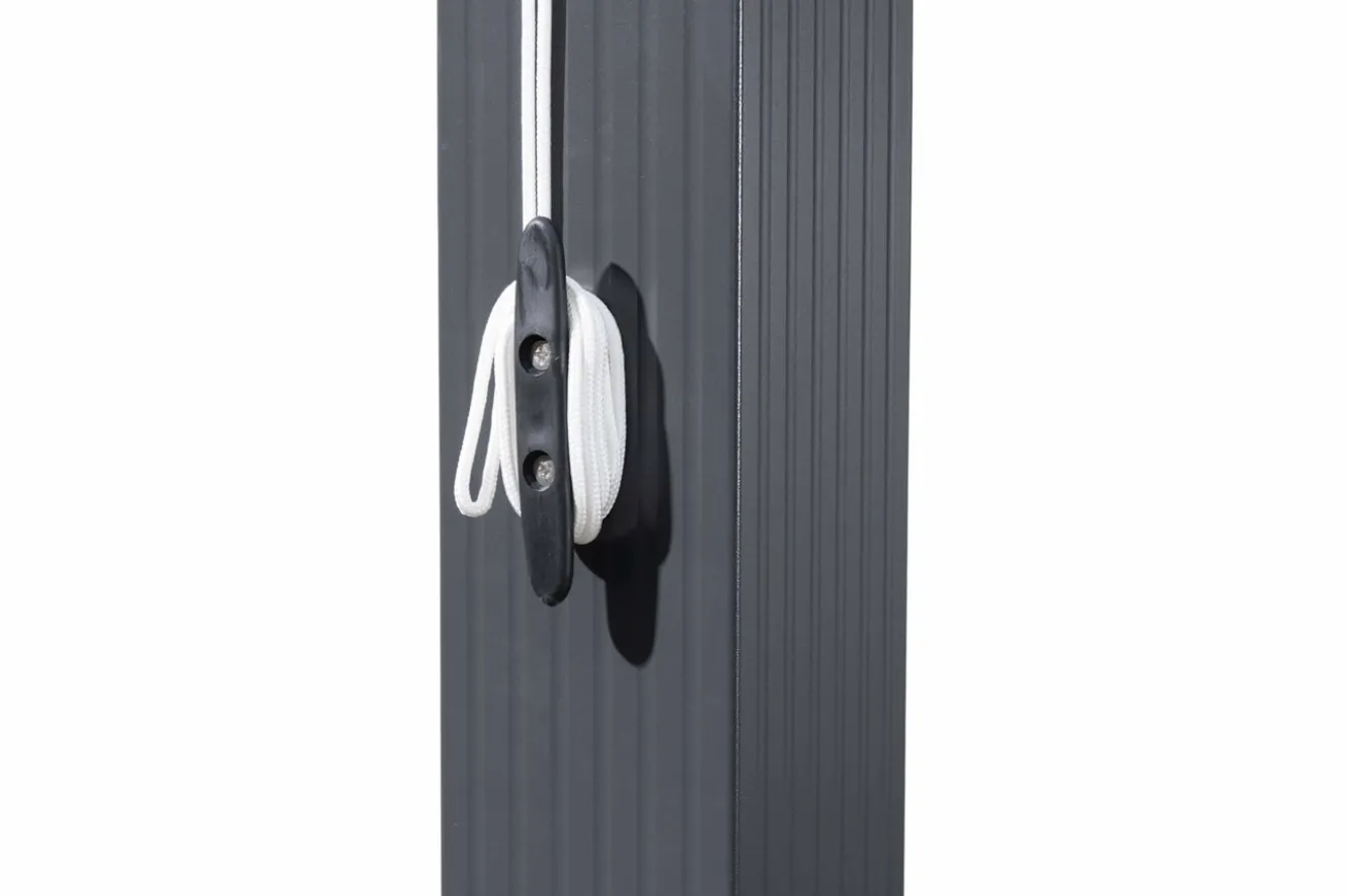 OUTFLEXX Pergola mit faltbarem Stoffdach, Anthrazit, Aluminium/Polyester, 4 x 4 m, Air-Vent System, UV-beständig