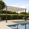 OUTFLEXX Pergola mit faltbarem Stoffdach, Anthrazit/Creme, Aluminium/Polyester, 3 x 4 m, Air-Vent System, UV-Schutz 30+