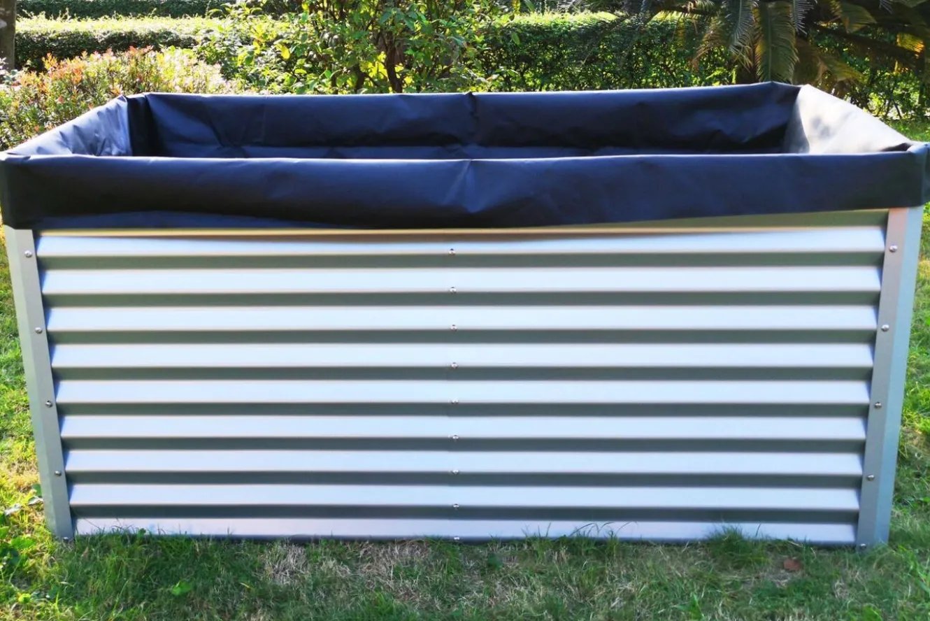 OUTFLEXX Pflanzvlies, schwarz, Vlies 200g/m², 180x90x100cm, für Hochbeet mit 180cm