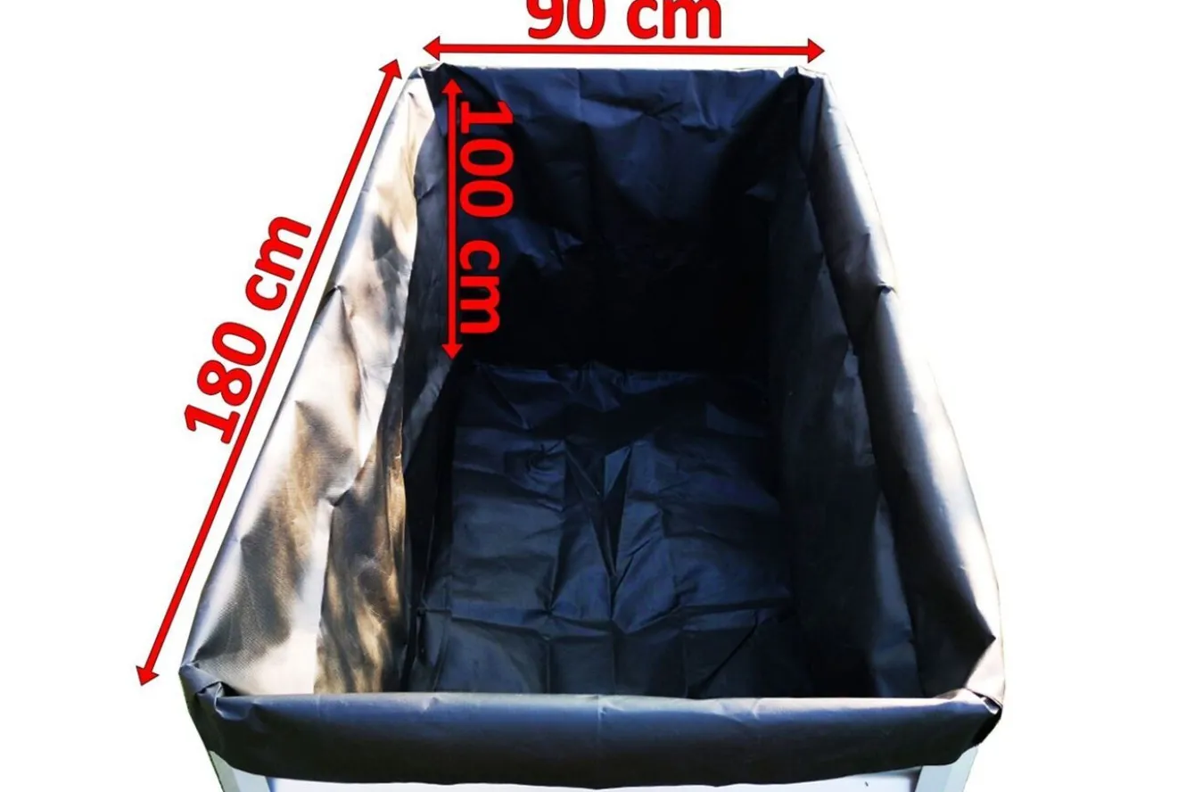 OUTFLEXX Pflanzvlies, schwarz, Vlies 200g/m², 180x90x100cm, für Hochbeet mit 180cm