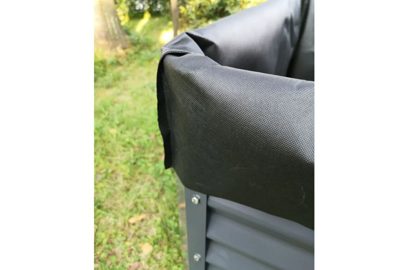 OUTFLEXX Pflanzvlies, schwarz, Vlies 200g/m², 180x90x100cm, für Hochbeet mit 180cm