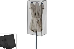 OUTFLEXX Premium Abdeckhaube für Leco Ovalschirm, schwarz, wasserbeständig, Ø67 x 157 cm