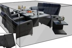 OUTFLEXX Premium Abdeckhaube, für Garten-Essgruppe, z.B. 18837, schwarz, 223 x 203 x 110 cm, wasserbeständig