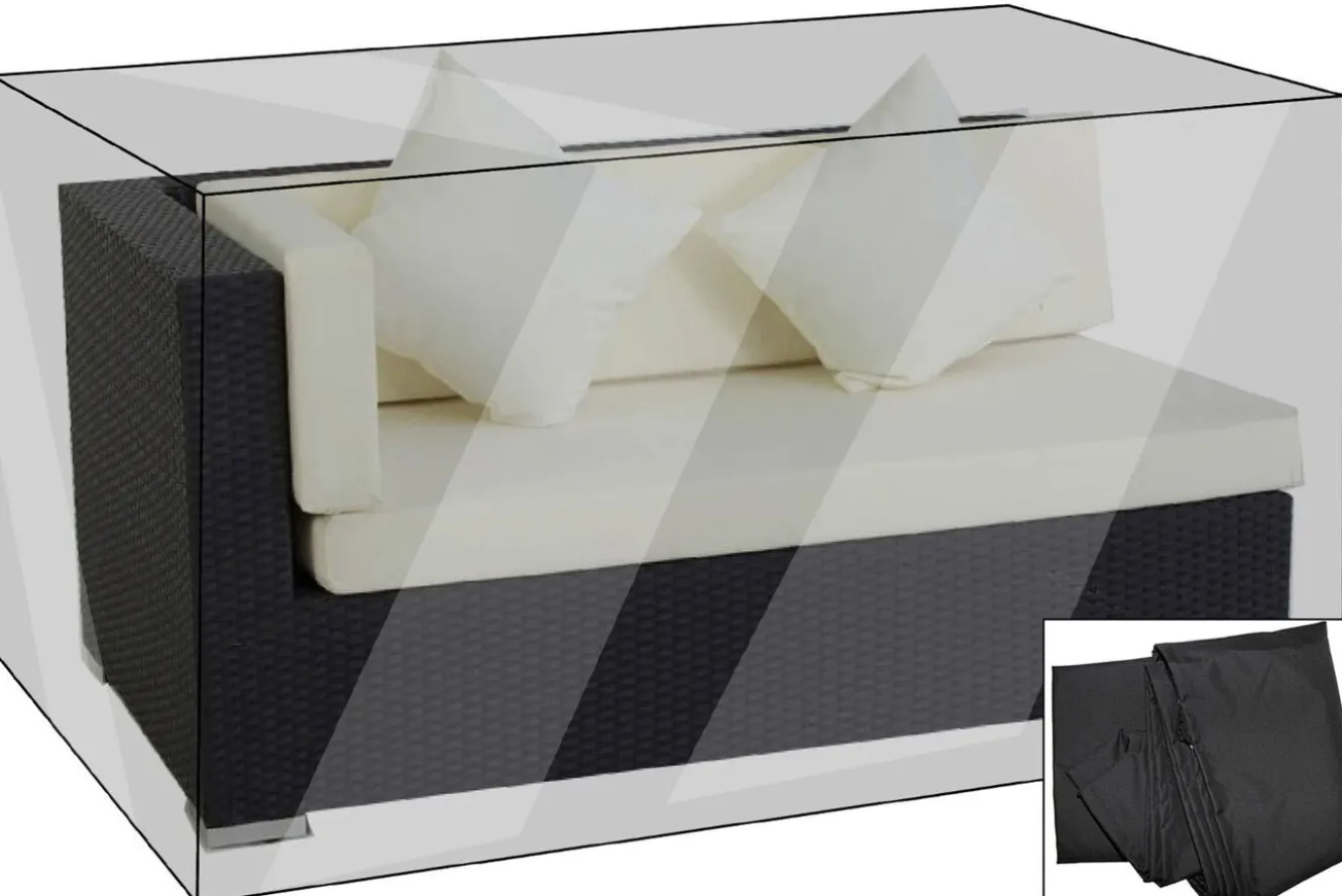 OUTFLEXX Premium Abdeckhaube passend z.B. für theBox 2er-Ecksofa Arml. re., schwarz, 147x87x68cm, wasserbeständig