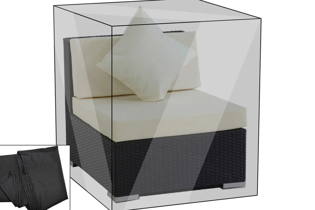 OUTFLEXX Premium Abdeckhaube passend z.B. für theBox Mittelelement, schwarz, 72x87x68 cm, wasserbeständig