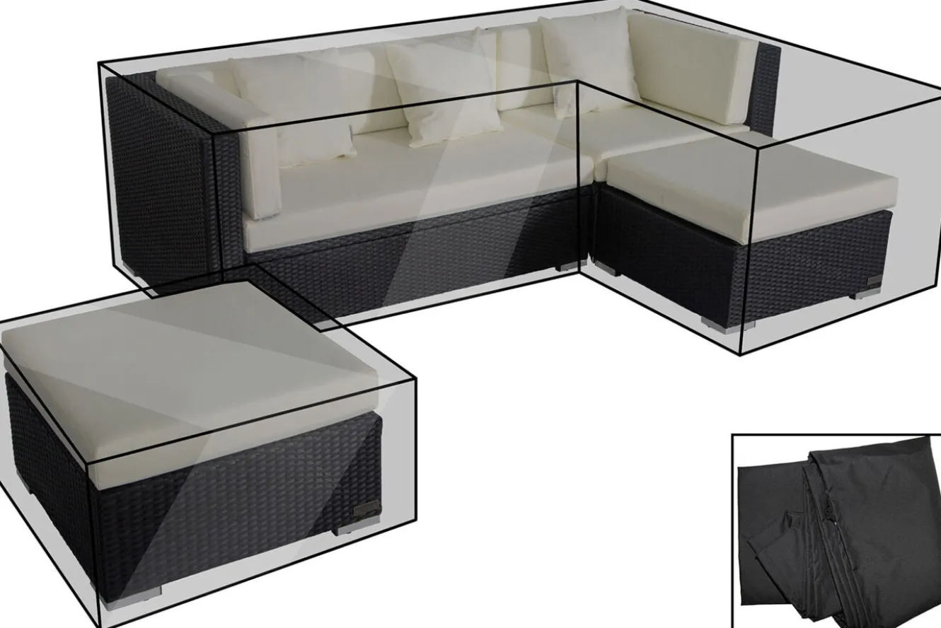 OUTFLEXX Premium Abdeckhaubenset, für Lounge theBox-A/-D: 18226/ 18227/ 18228/ 16068, schwarz, wasserbeständig