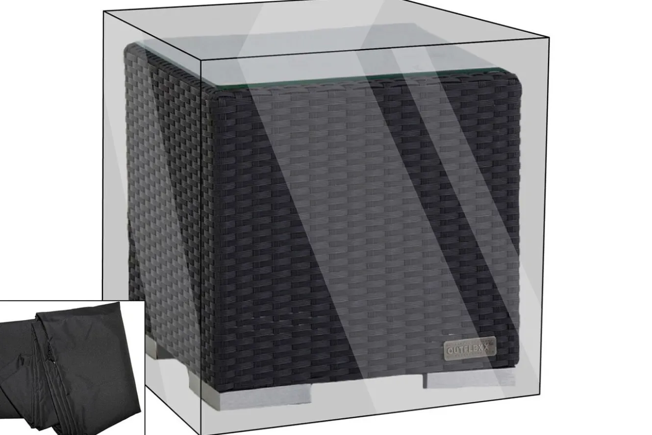 OUTFLEXX Premium Abdeckhaube passend z.B. für Beistelltisch, schwarz, 42x42x38 cm, wasserbeständig