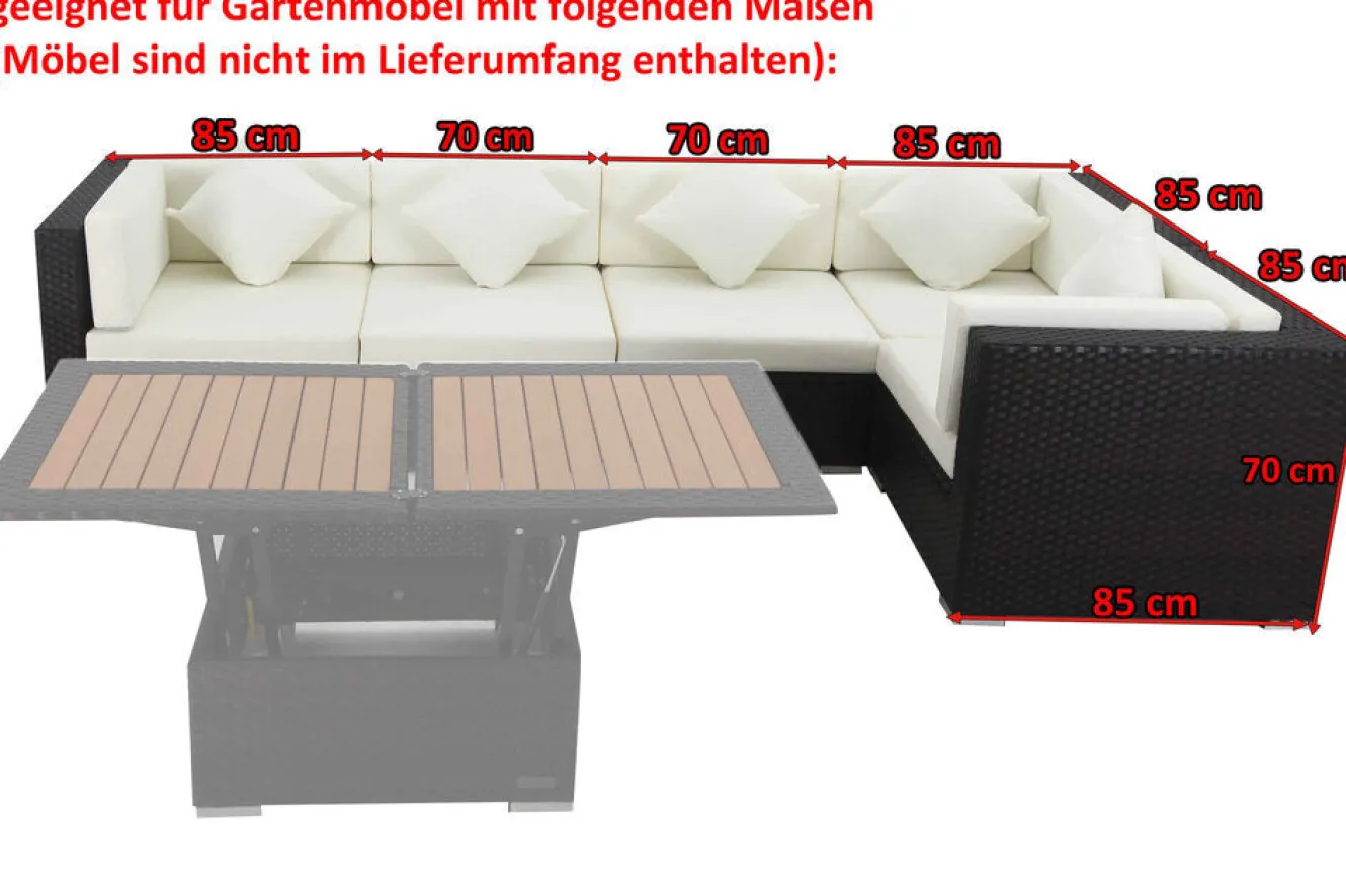 OUTFLEXX Premium Abdeckhauben Set für Lounge theBox-A/-D: 1304/ 1714/ 7175/ 16064, schwarz, wasserbeständig