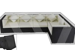 OUTFLEXX Premium Abdeckhauben Set für Lounge theBox-A/-D: 1304/ 1714/ 7175/ 16064, schwarz, wasserbeständig