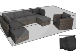 OUTFLEXX Premium Abdeckhaube, für Lounge, z.B. 18365-BOX, schwarz, 310x180x68 cm, wasserbeständig